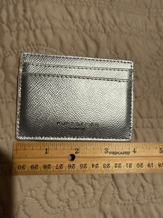 Kurt Geiger Silver Textured Card Case - Picture 5 of 5